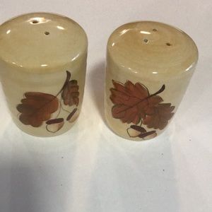 Earthenware Autumn Leaf and Acorn Salt and Pepper shaker’s